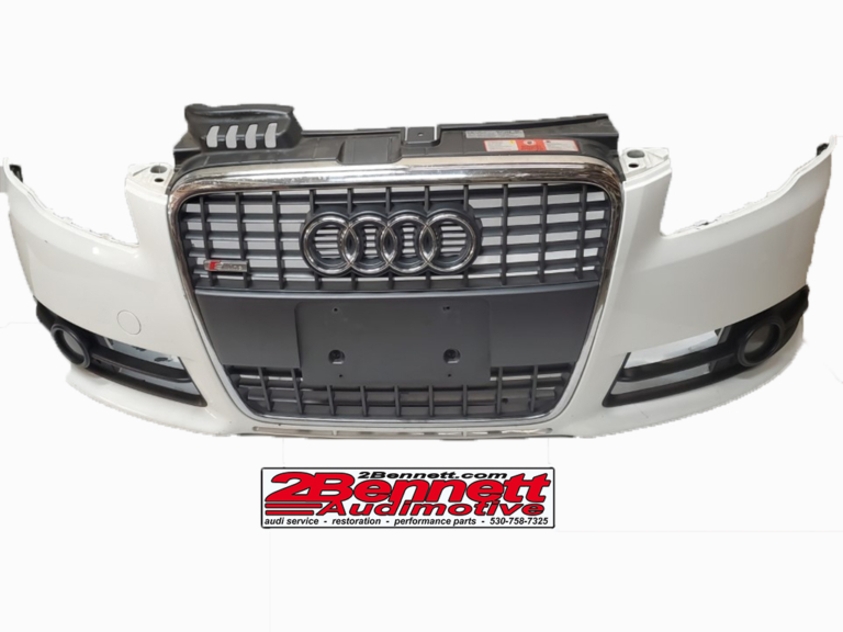 Audi SLine Front bumper with Grills and Fog light assembly. Ibis White